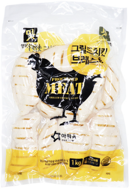 아워홈 그릴드 치킨 닭가슴살 1kg 그릴드치킨 브레스트 닭가슴살, 1개