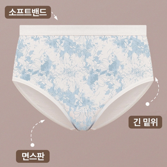 90-110 여성빅사이즈 소프트밴드 무드여성맥시팬티 5매 순면스판
