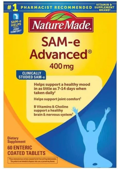 네이쳐 메이드 샘e 400mg 60정 (타블렛) Nature Made SAM-e Complete 60tabs, 1개 - 쿠팡