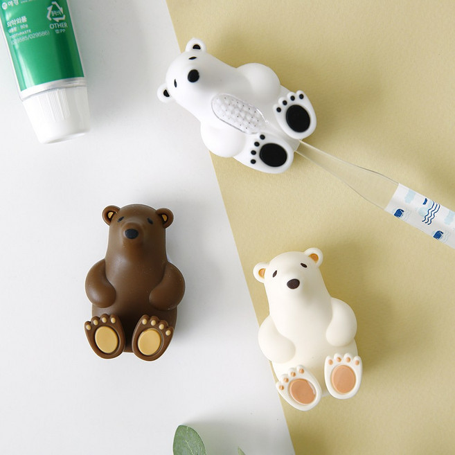 인뮤즈 북극곰 실리콘 칫솔걸이, 아이스크림화이트, 1개