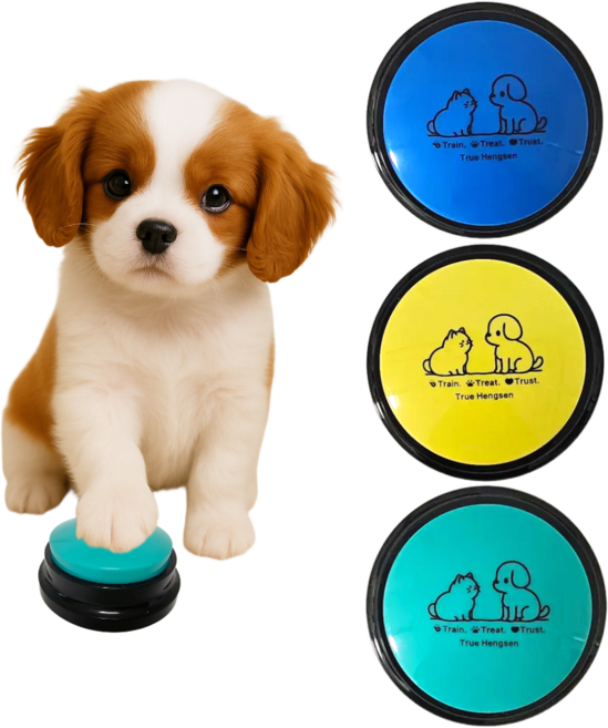 트루행센 강아지 훈련 간식벨 장난감, 3개, 블루 + 옐로 + 민트