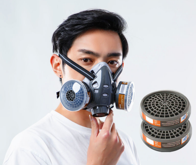 화재용 가스 마스크 방연 화생방 방진마스크 방독면 산업용 호흡용 보호구, C 기본+(필터박스2+필터면4+귀마개2), 1개, 1개입