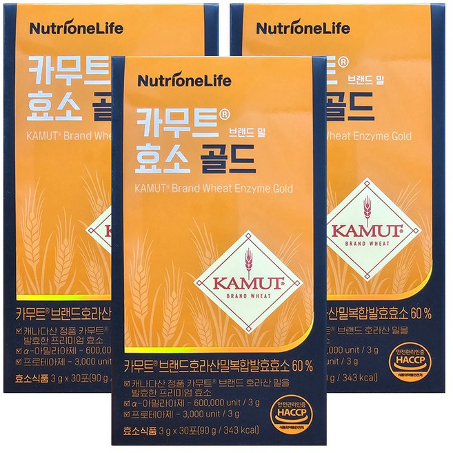 [본사출고] 뉴트리원 카무트효소 골드 곡물맛 발효효소 세트구성, 90g, 3박스