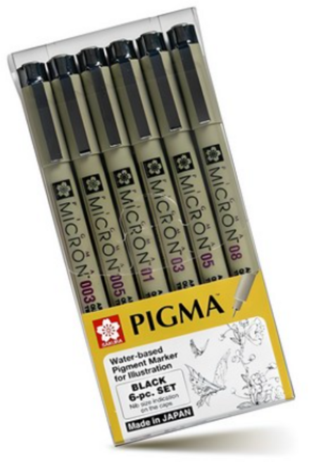 PIGMA 마이크론 볼펜 6p 세트, 단일 배송, 2세트