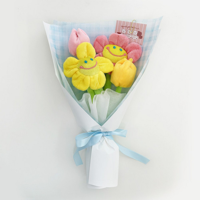 해피데이 스마일 인형꽃 인형꽃다발 졸업 입학 수료, 1개, 해피데이꽃다발