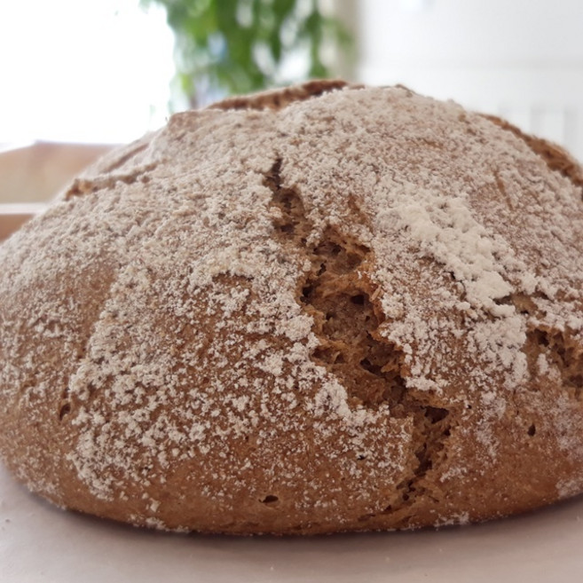 밥브레드 노밀가루 통호밀빵/ 무설탕 순수 호밀만으로 비건빵, 커팅함, 460g, 1개