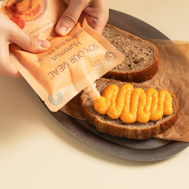 [소이아워밀] 우리콩 후무스 당근맛 식물성 단백질 저당소스 200g, 1개