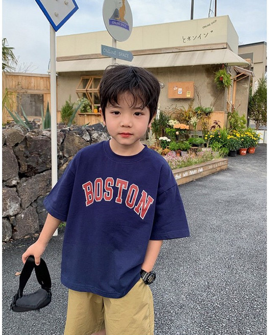 萱寶媽咪baby童裝館 韓版兒童夏季男童寬鬆短袖T恤