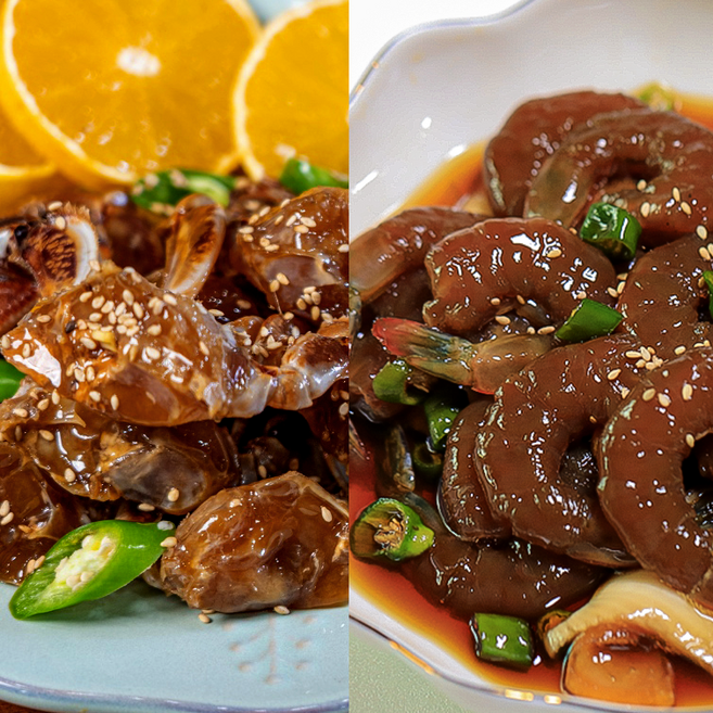 [당일제조] 삼다애 방송 맛집 특제비법소스 제주황게간장게장 깐간장새우장 세트 밥도둑 밥반찬, 1개, 2kg