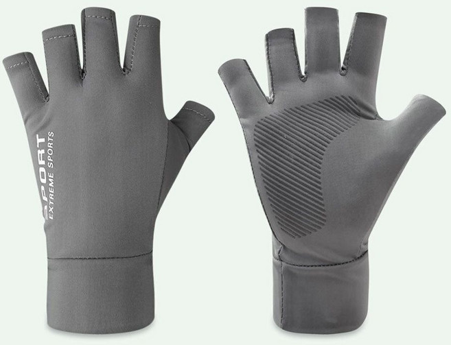 jiboa 여름 운동용 미끄럼방지 아웃도어 통기성 스포츠 장갑, 그레이, 1개