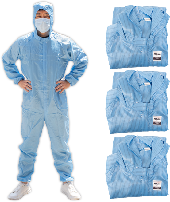 툴리고 작업복 원피스 미장 먼지 도장 청소 견출, 3세트, 하늘색