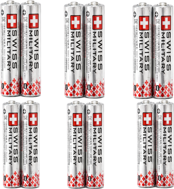 스위스밀리터리 알카라인 AAA 건전지 카드형, 12개입, 1개