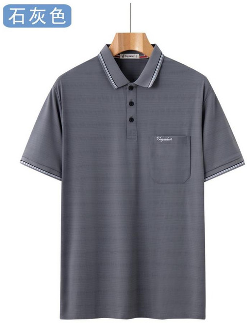 阿堯的店 冰絲口袋POLO衫 短袖T恤 青灰色, 灰色,L