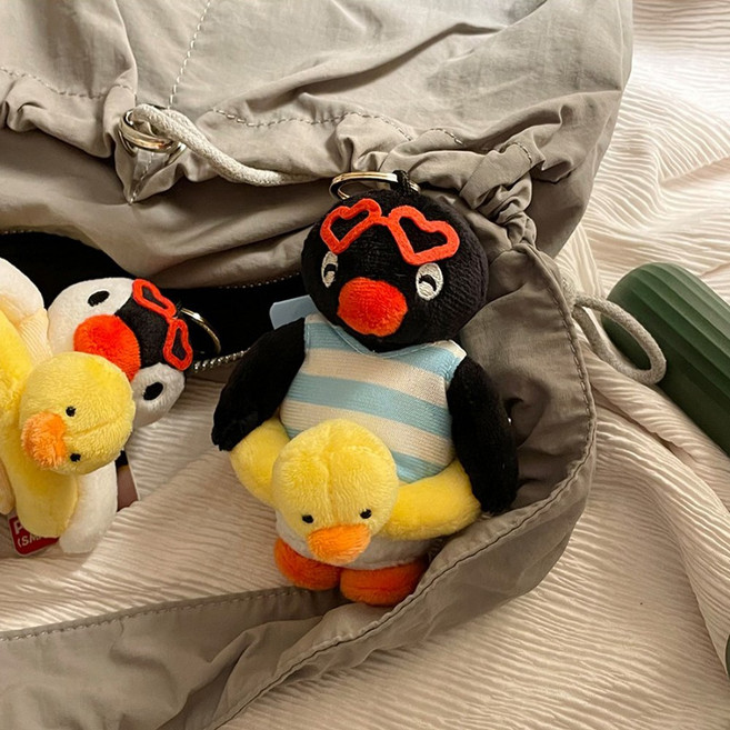 (정품) 핑구 핑가 오리 튜브 가방고리 인형 키링
