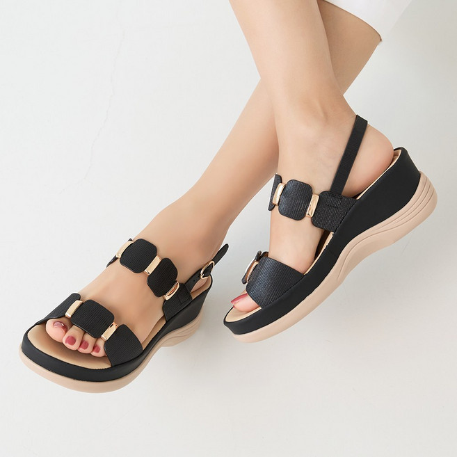 제이슈 디부 통굽 웨지힐 샌들 6cm