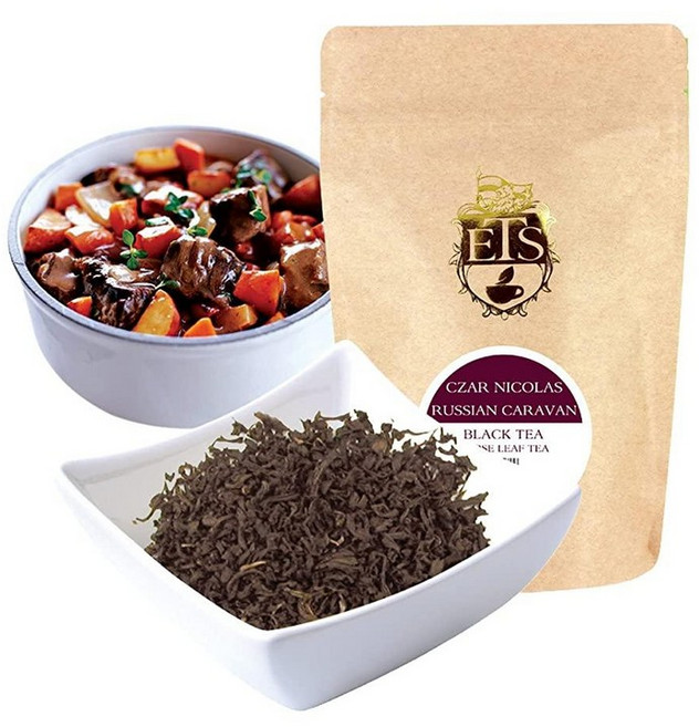 English Tea Store 루즈 리프 루이보스 허브 티 118.3ml(4온스), Czar Nicolas 러시안 캐러밴 티 파우치, 4 Ounce (Pack of 1), 1개, 1개