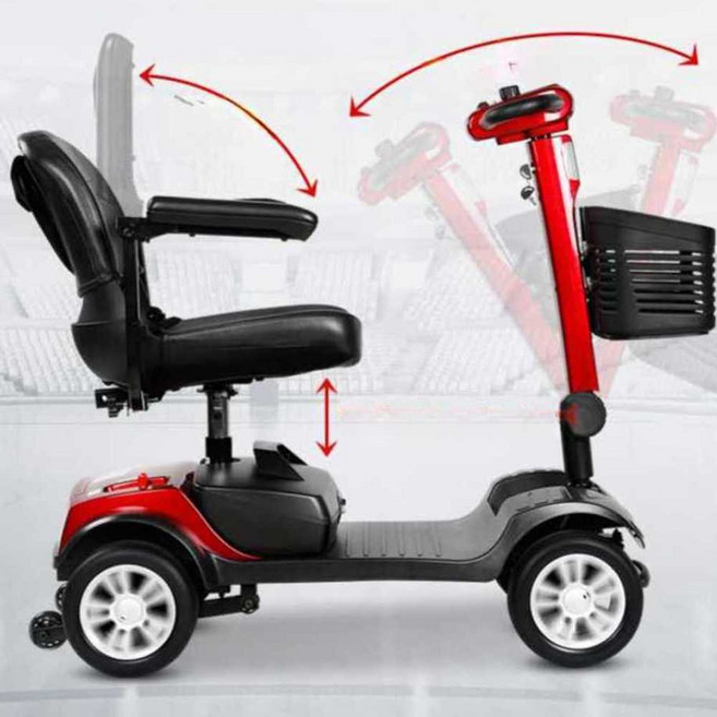 노인전동차 4륜 안전 리튬 배터리 경량 접이식 전동 휠체어, 1개, 1.기본형 12Ah 납산 180w 24v