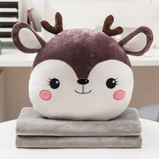 필로우 퀼트 이중용 접이식 에어컨 담요 자동차 내부 쿠션 쓰리인원 오피스 낮잠 공예품입니다, 30, 1개