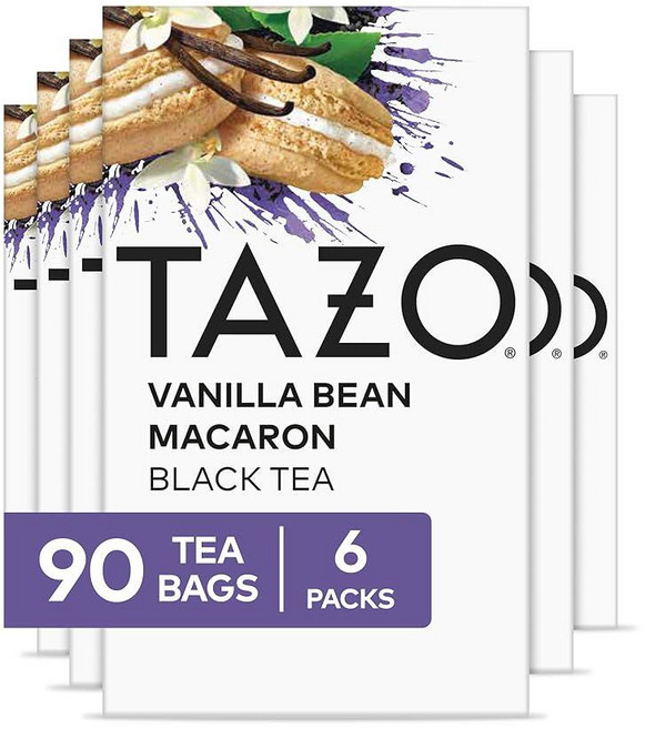 TAZO 디저트 딜라이트 바닐라 빈 마카롱 티백 15개입 6개 1세트