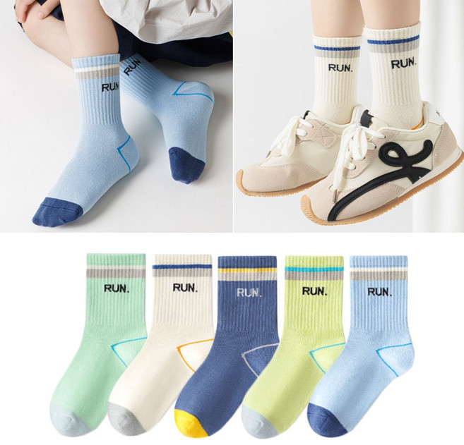 투해피 아동용스포츠양말 5컬레세트 - Y12 RUN