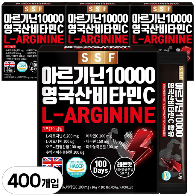순수식품 아르기닌 10000 영국산 비타민C, 10g, 400개