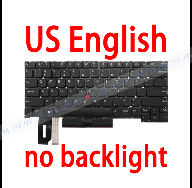 저소음키보드저소음적축키 노트북 교체 레노버 씽크패드 T490S T495S P1 Gen1 Gen2 X1 익스트림 T13S US BR FR SP KR UK PT 레이아웃, 01 US Non-backlit, 한개옵션2