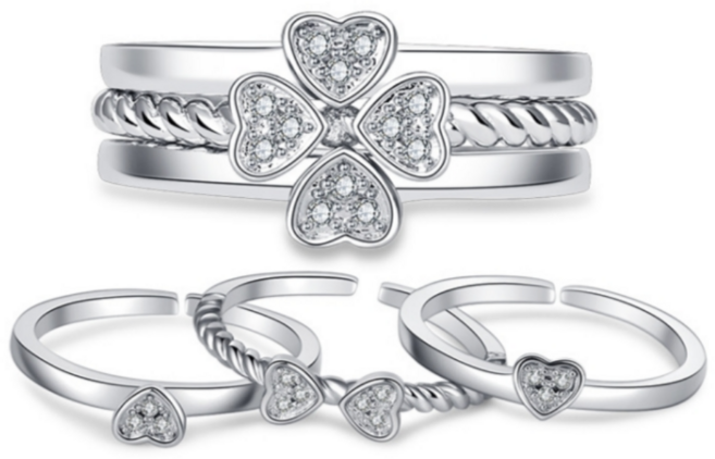 네잎클로버 925실버 행운 은반지