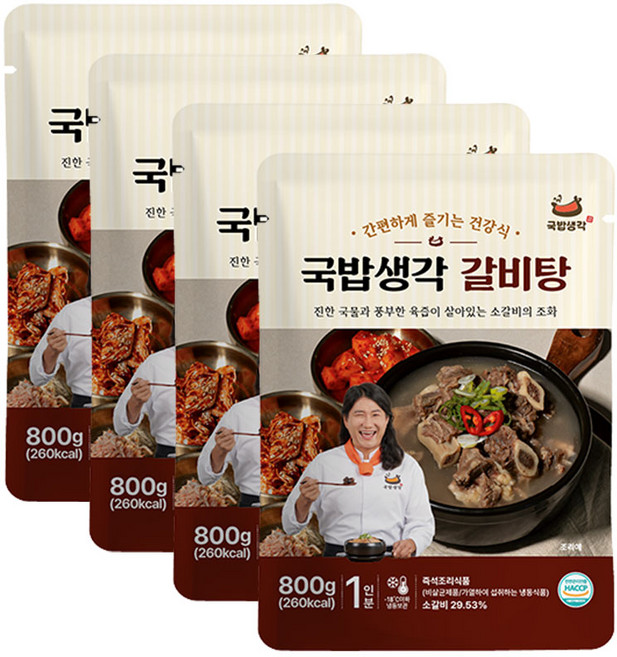 국밥생각 갈비탕 800g x4개, 4개