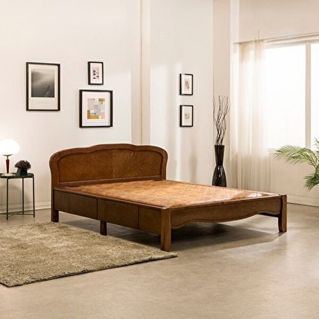 구들장건강 잠이든V2Q 퀸 M2 진드기방지 흙침대, 브라운, 브라운