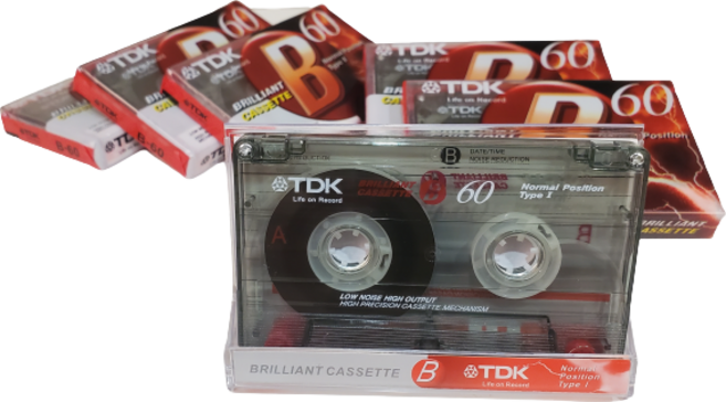 TDK 오디오 카세트 공테이프 60분 5개입 고품질 녹음 음악 어학용, 투명, TDK 오디오 카세트 테이프 60분 10개 세트