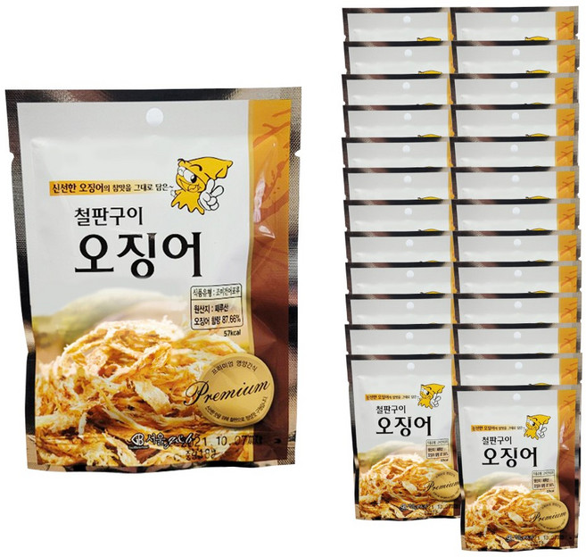 철판구이 오징어, 25개, 18g