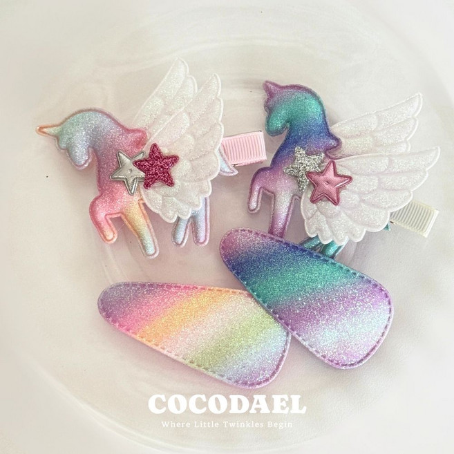 [코코다엘] 유니콘 오로라 헤어핀 세트