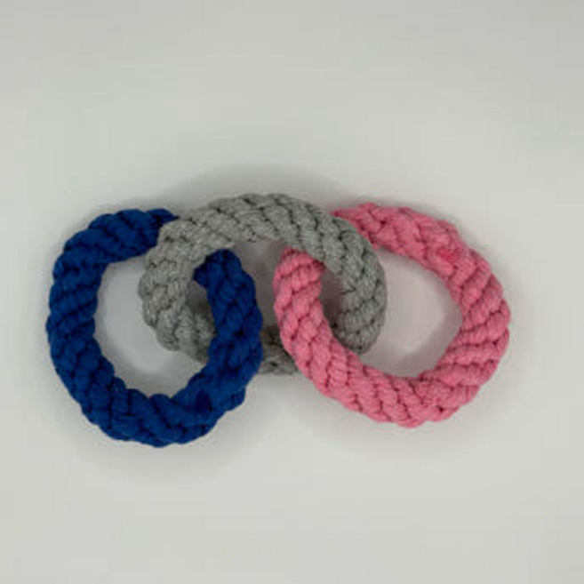 mumu 강아지 링 로프 터그놀이 장난감, 1개, 파랑