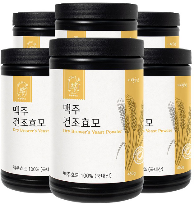 두손애약초 맥주효모 가루 분말, 450g, 6개