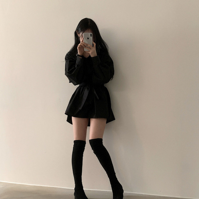 마리하우스 셔츠원피스+허리끈 세트 원피스