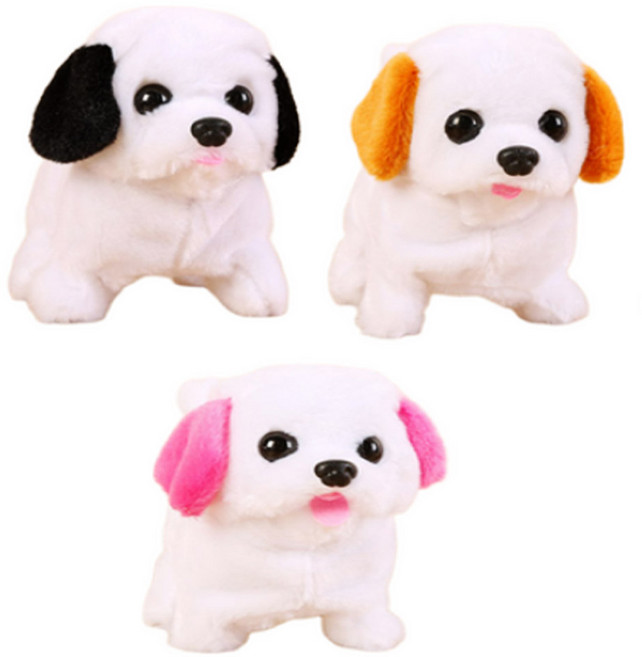 움직이는 강아지 인형 작동인형 장난감 완구-건전지포함, 1개, 브라운-고급강아지, 12cm