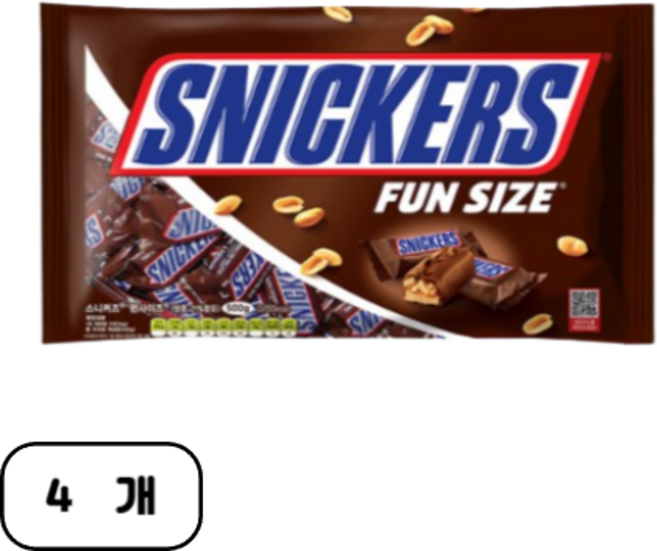 한국마즈 스니커즈 땅콩 초콜릿, 500g, 4개