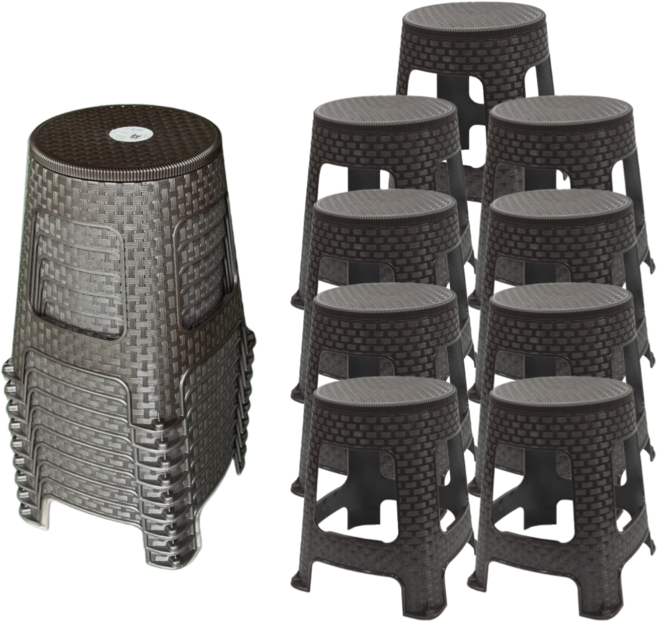 나코 플라스틱 라탄의자 간이 보조 테라스 원형 회전의자 카페, 9개, 회전의자 초코브라운