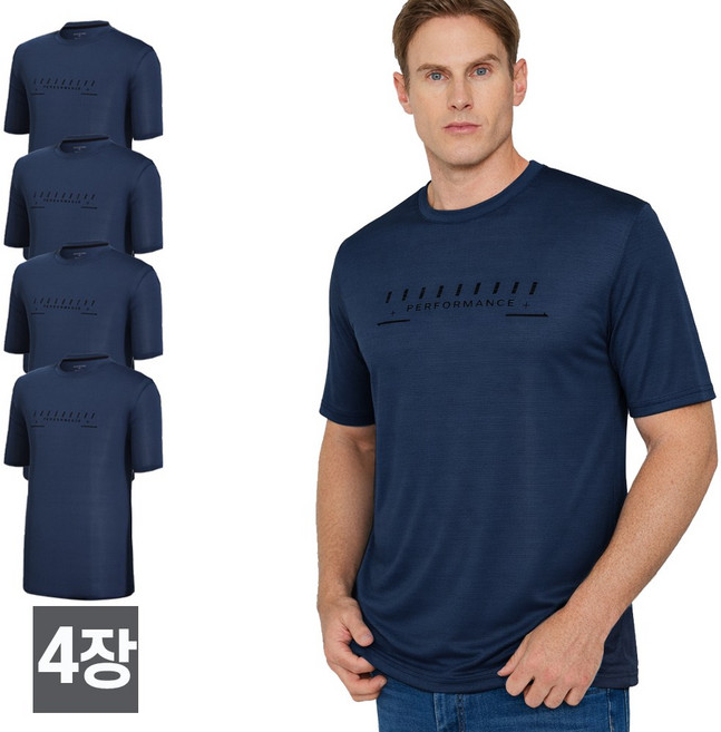 스타일필드 4세트 시원한 스트라이프 쿨링 냉감 기능성 스판 티셔츠 일상복 운동복 아웃도어 상의 JUA325