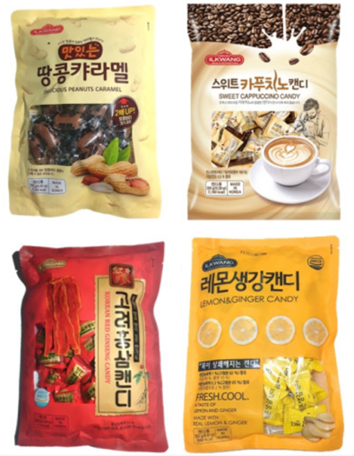 일광제과 사탕 / 땅콩캬라멜 / 스위트카푸치노캔디 / 고려홍삼캔디 / 레몬생강캔디, 1개, 270g