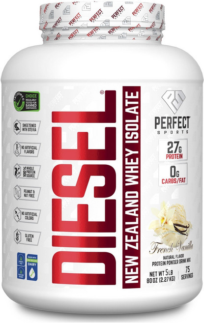 Perfect Sports Diesel紐西蘭分離乳清蛋白粉 法式香草風味, 1桶, 2.27kg
