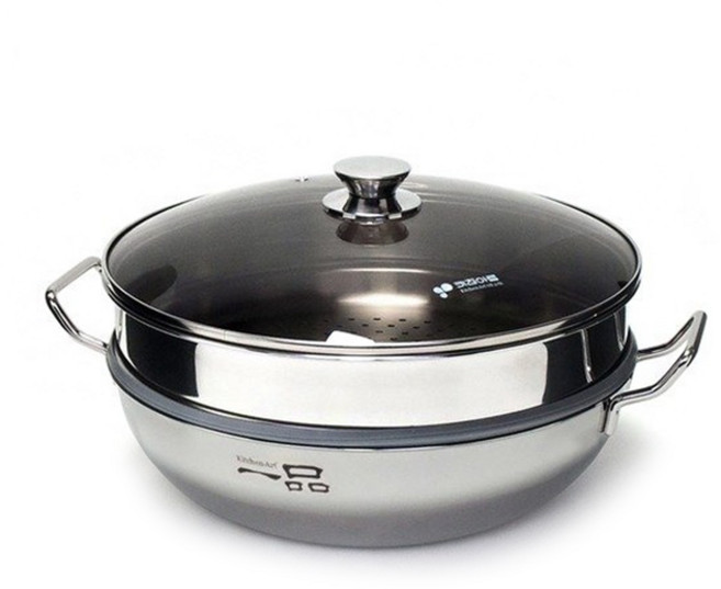 키친아트 일품 2단 찜냄비 26cm 찜기 찜솥 찜통 인덕션가능, 1개