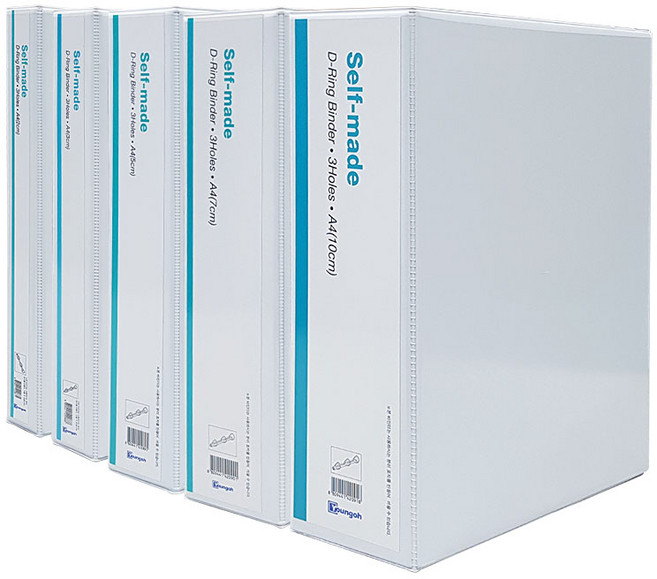 백색 투명 3공 D링 바인더, 1개, 7cm