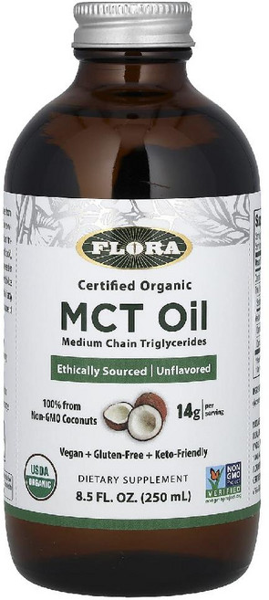 Flora 플로라 MCT C8 C10 엠씨티 오일 키토식단 중쇄중성지방 250ml 무맛, 1개