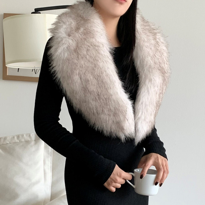 더한땀 여성 포근 페이크퍼 머플러 목도리