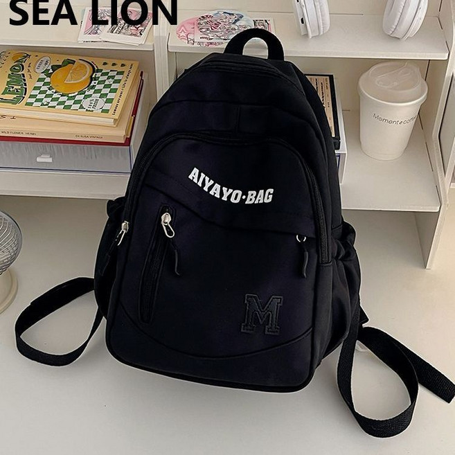 AIYAYO-BAG 兒童輕便旅行雙肩包 小學生外出書包 女孩出遊背包, 黑色