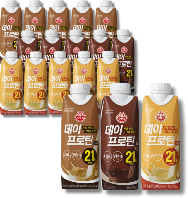 오뚜기 데이프로틴 초코 바나나 오곡 3종 혼합, 250ml