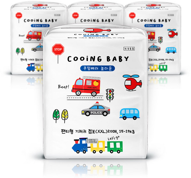 Cooing 베러 오리지널 팬티형 기저귀, 점보형(2XL), 80매