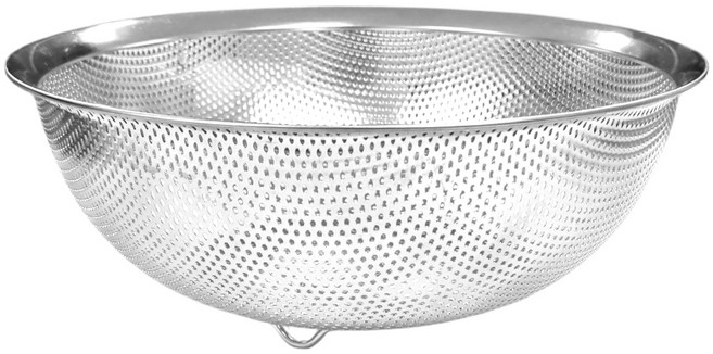 DAMDA 스텐304 타공 원형 채반, 1개, 실버