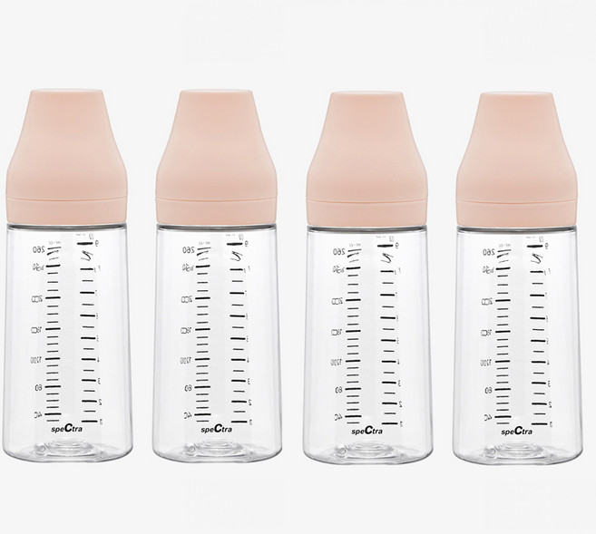 스펙트라 올셋 PA 젖병 260ML 노꼭지 젖병 4개구성 / 젖꼭지 미포함, 핑크